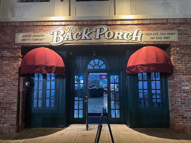 The Back Porch Menu